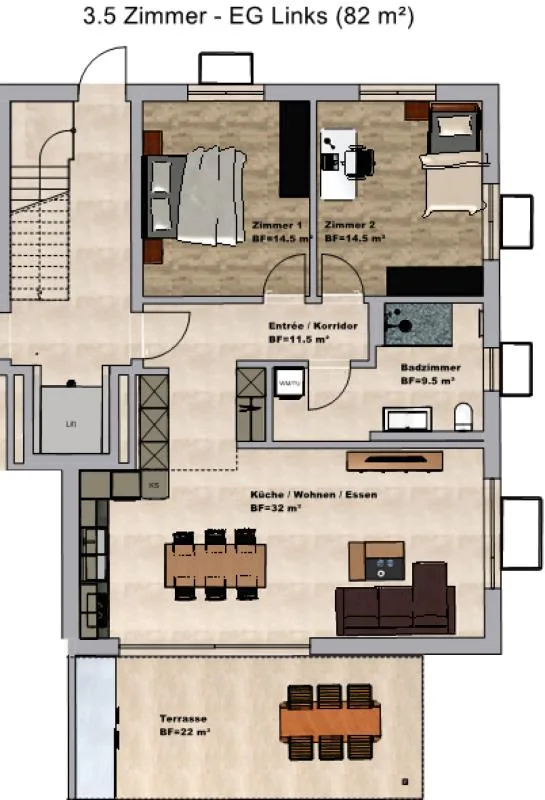 Neubau: 3.5 Zimmerwohnung EG – Foto 6 von 6