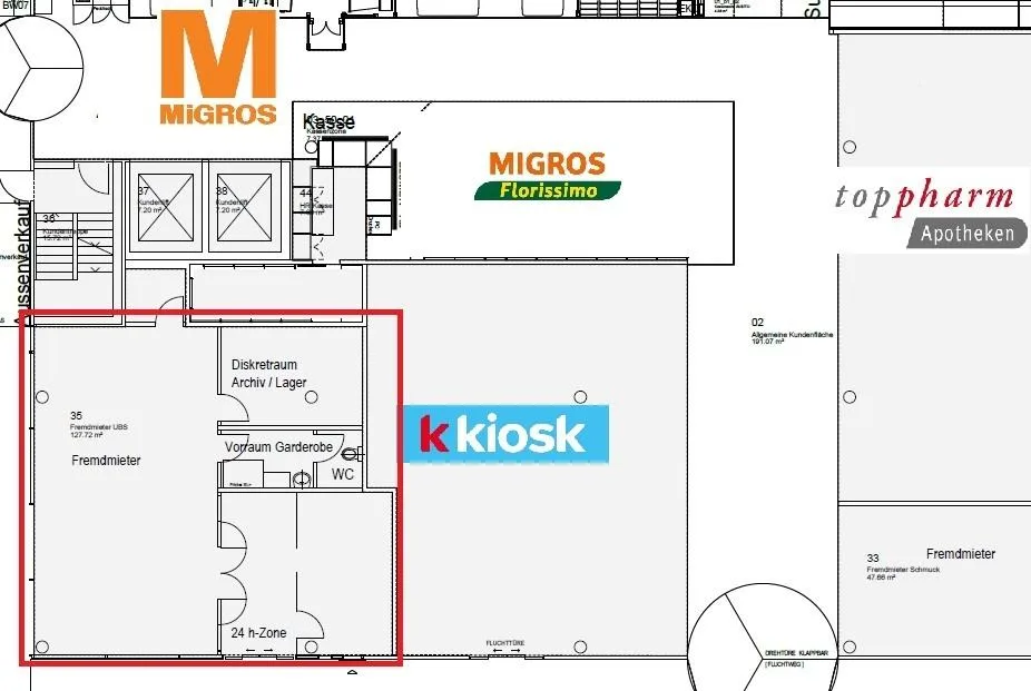 Ladenfläche mit ca. 125m² in Shopping Center – Migros Gelterkinden – Foto 8 von 8