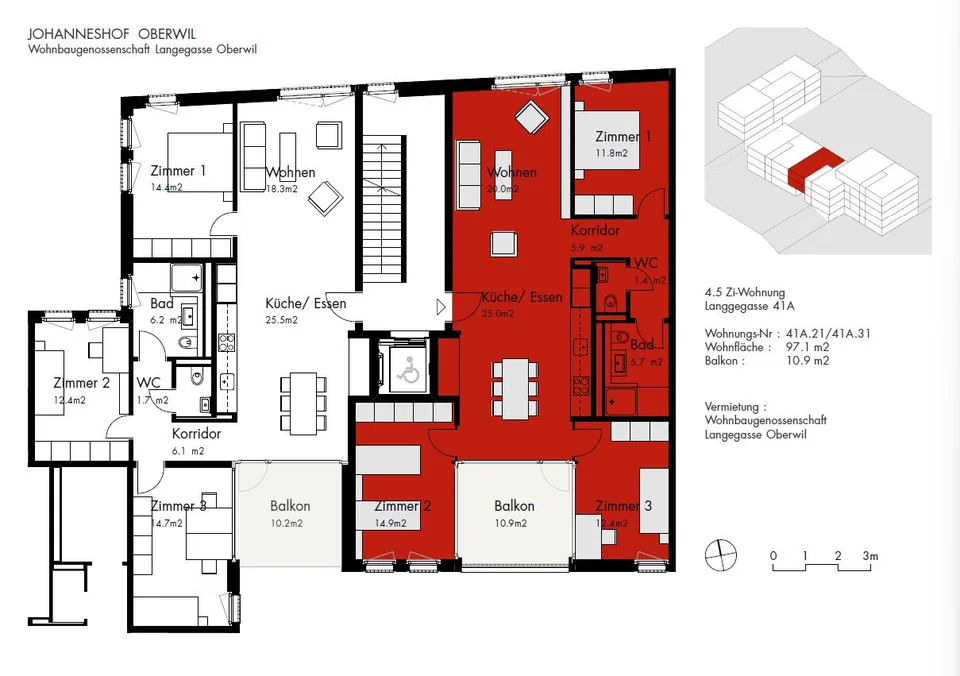 Helle 4.5-Zimmer-Wohnung im beliebten Johanneshof Oberwil – Foto 12 von 12