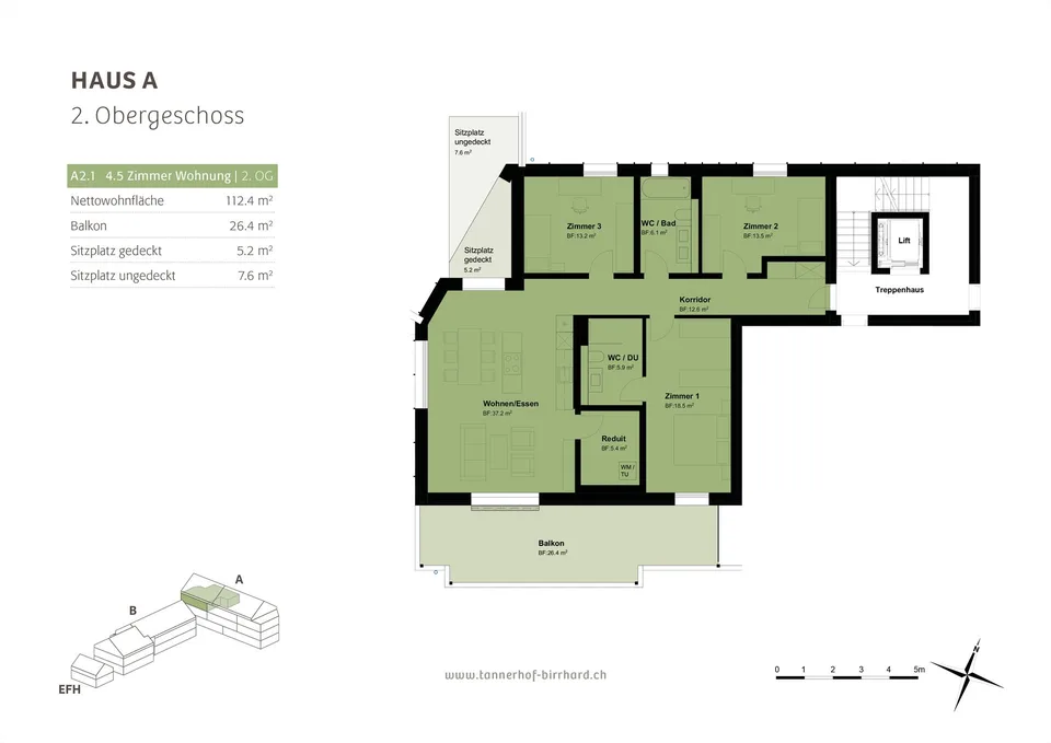 4.5 Zimmer Neubau Wohnung im Zentrum von Birrhard AG - Erstbezug – foto 11 di 11