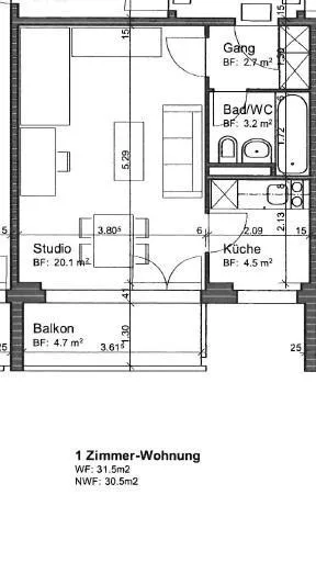 1.0 Zimmerwohnung in Dübendorf – Foto 9 von 9