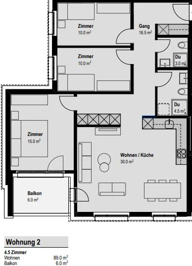 Totalsanierte 4.5 Zimmer-Wohnung in Herzen von Niederuzwil – photo 11 sur 11