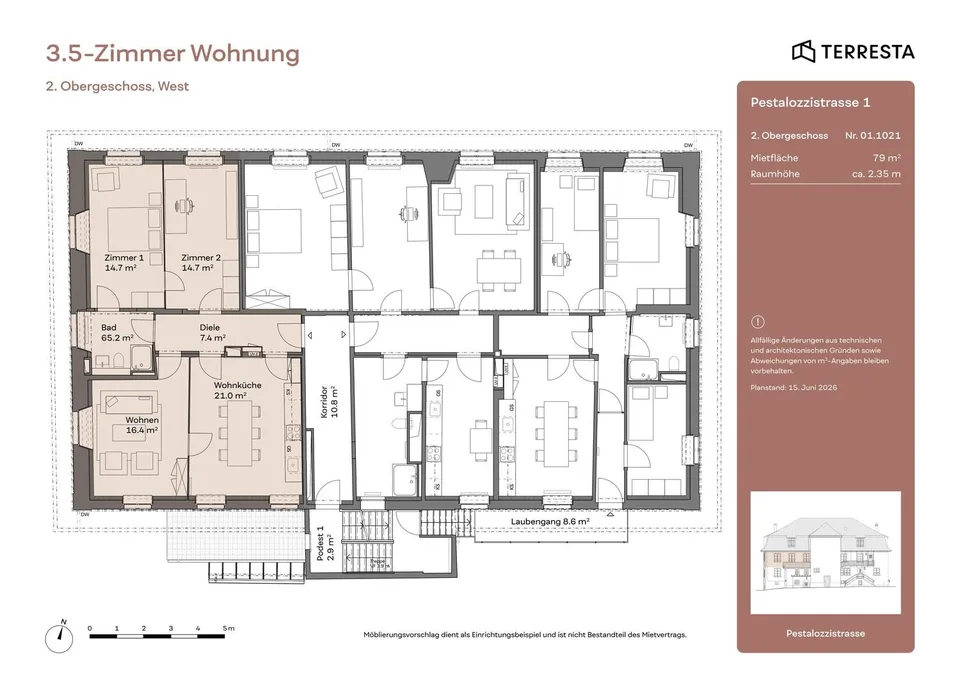 Erstvermietung: einzigartige 3.5-Zimmer-Wohnung im 2. OG – photo 9 of 9