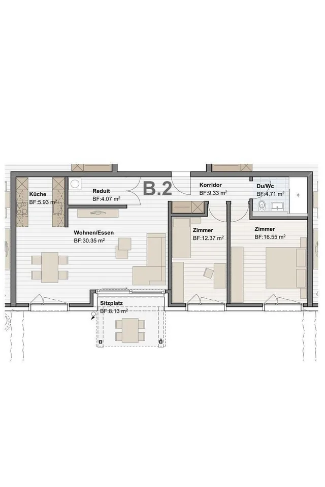 Moderne und sehr grosszügige 3½-Zimmerwohnung an ruhiger Lage – photo 11 sur 11