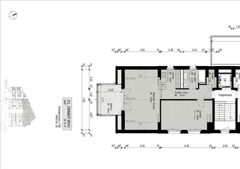 Grosszügige 2.5-Zimmer-Dachwohnung mit Balkon in Nebikon – Foto 7 von 7