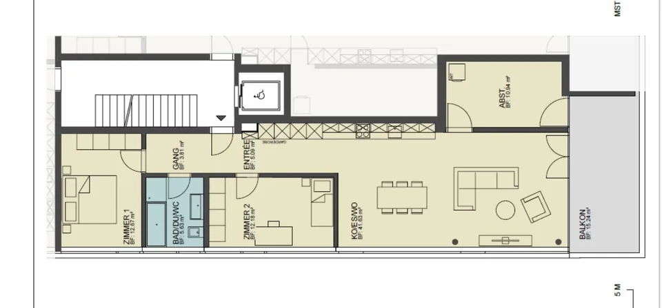 attraktive 3.5 Zimmer-Wohnung mit grossem Balkon zu vermieten – Foto 5 von 6