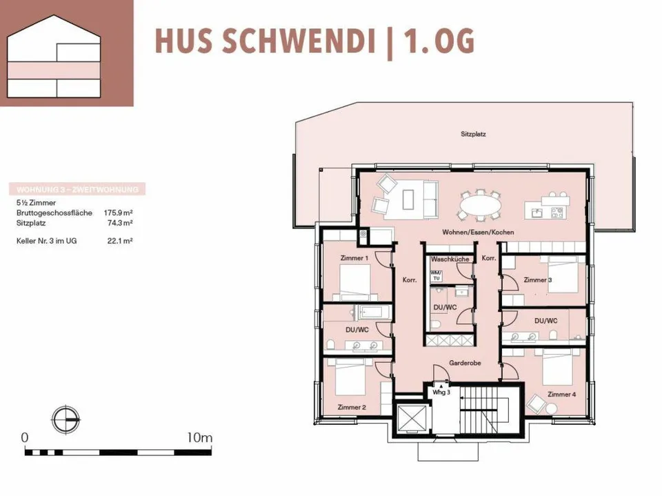 5.5-Zimmer-Wohnung ZWEITWOHNSITZ – Foto 7 von 8