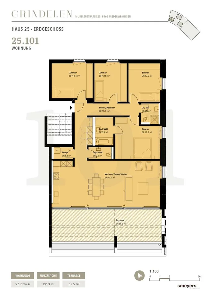Appartement spacieux et lumineux de 5,5 pièces avec grande terrasse – photo 26 sur 26