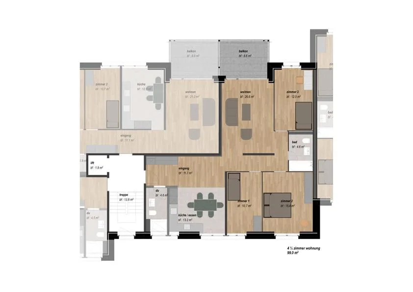 Gemütliche Wohnung im Zentrum von Root – Foto 9 von 10