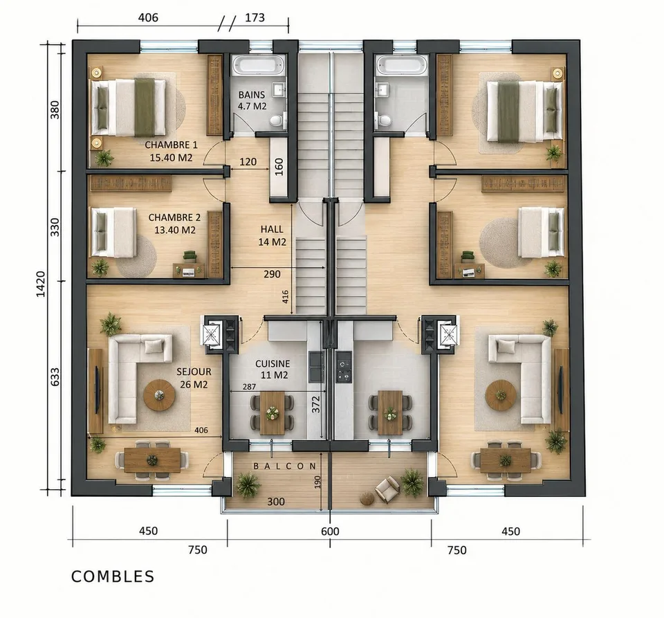 Choëx, duplex de 5.5 pièces dans les combles – photo 11 sur 12