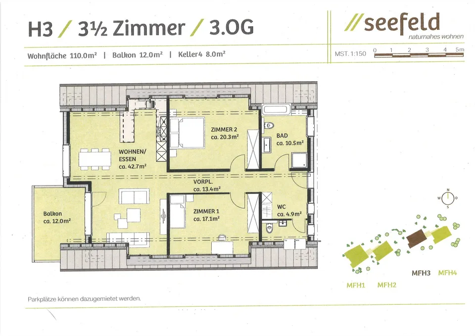 Grosszügige 3,5-Zimmer-Dachwohnung mit Balkon an erhöhter Lage – Foto 16 von 16