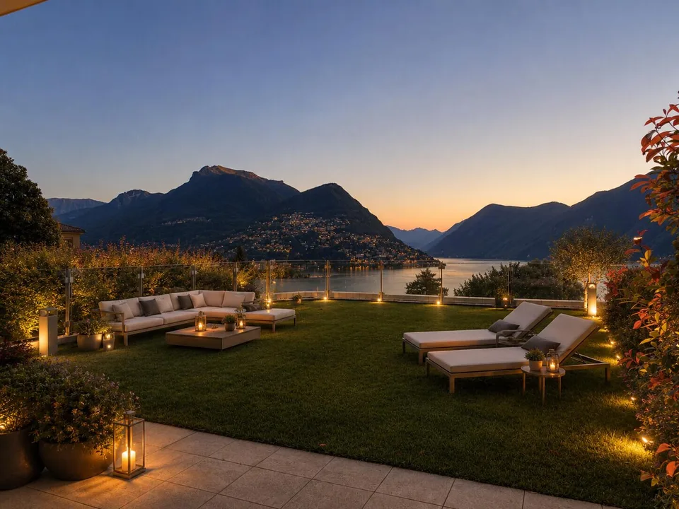 DUPLEX 4.5 MIT SEEBLICK IN COLLINA D'ORO, ZWEI SCHRITE VON TASIS – Foto 3 von 9