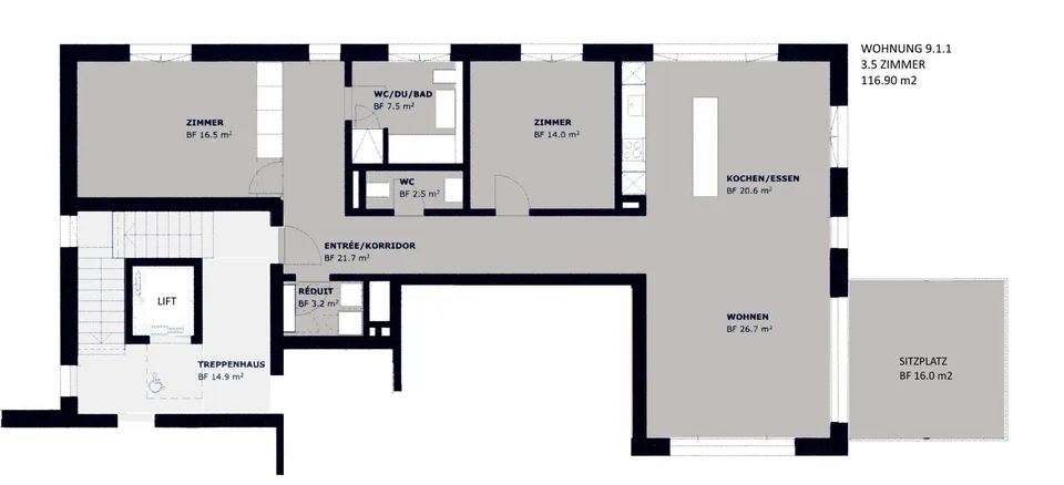 Moderne 3,5 Zimmer Wohnung in Herblingen – photo 2 sur 9