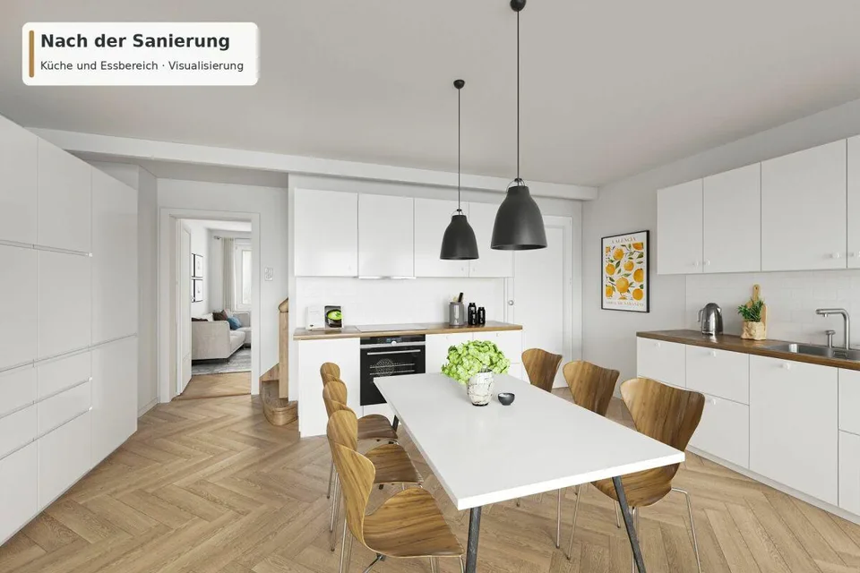 5.5-Zimmer-Reiheneinfamilienhaus mit grossem Garten und bestehender Baubewilligung in Riehen – Foto 4 von 10