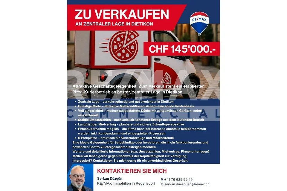 Pizzakurier zum Verkauf – Zentrale Lage in Dietikon – Foto 2 von 4