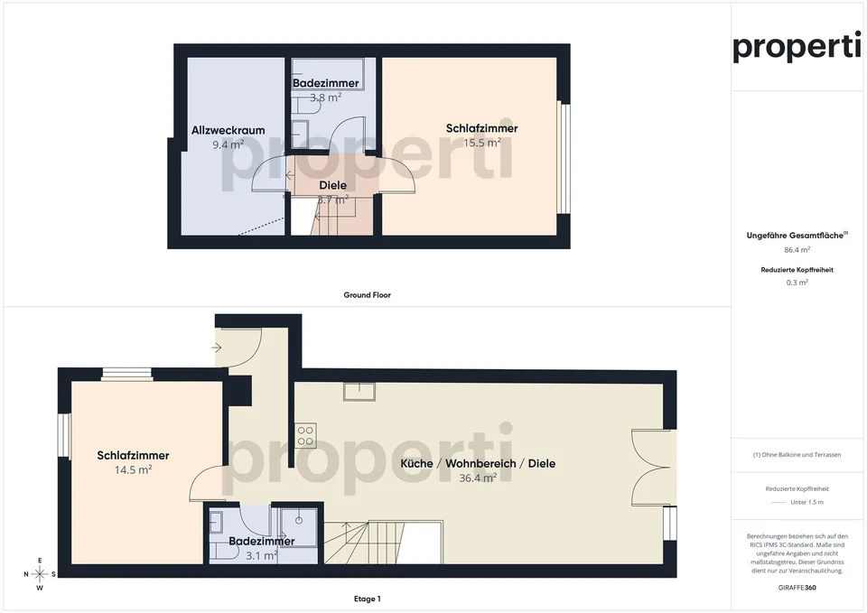 Geräumige 3.5-Zimmer-Maisonette mit attraktivem Grundriss, Winterthur – photo 14 sur 14