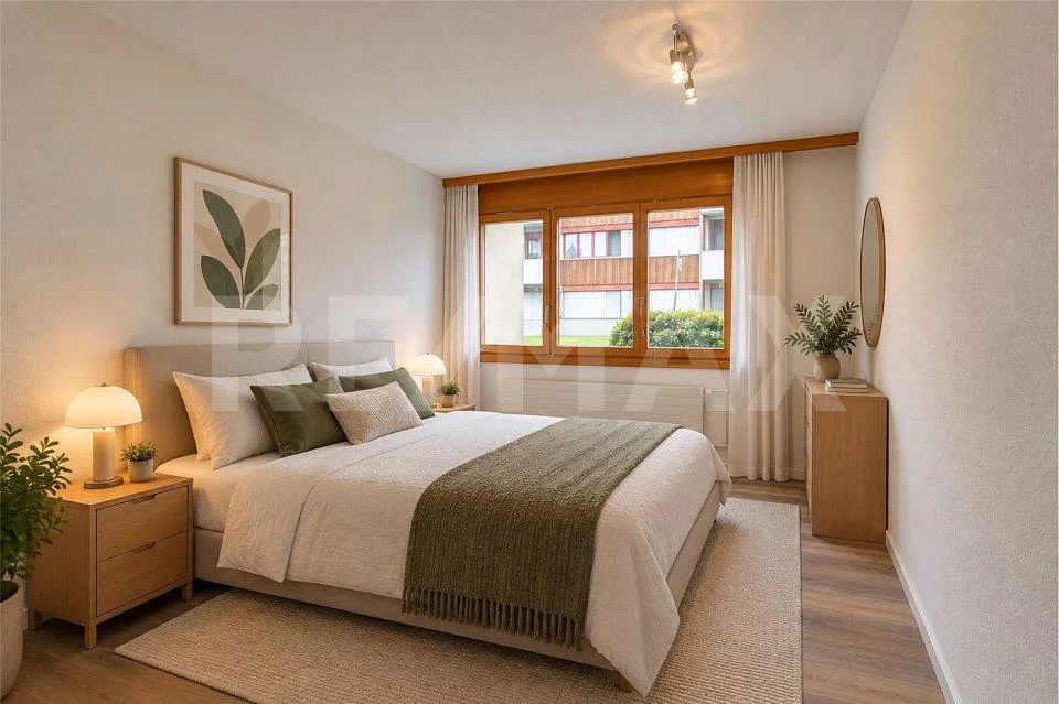 praktische, zentrale, 2½-Zimmer-Gartenwohnung – photo 2 sur 10