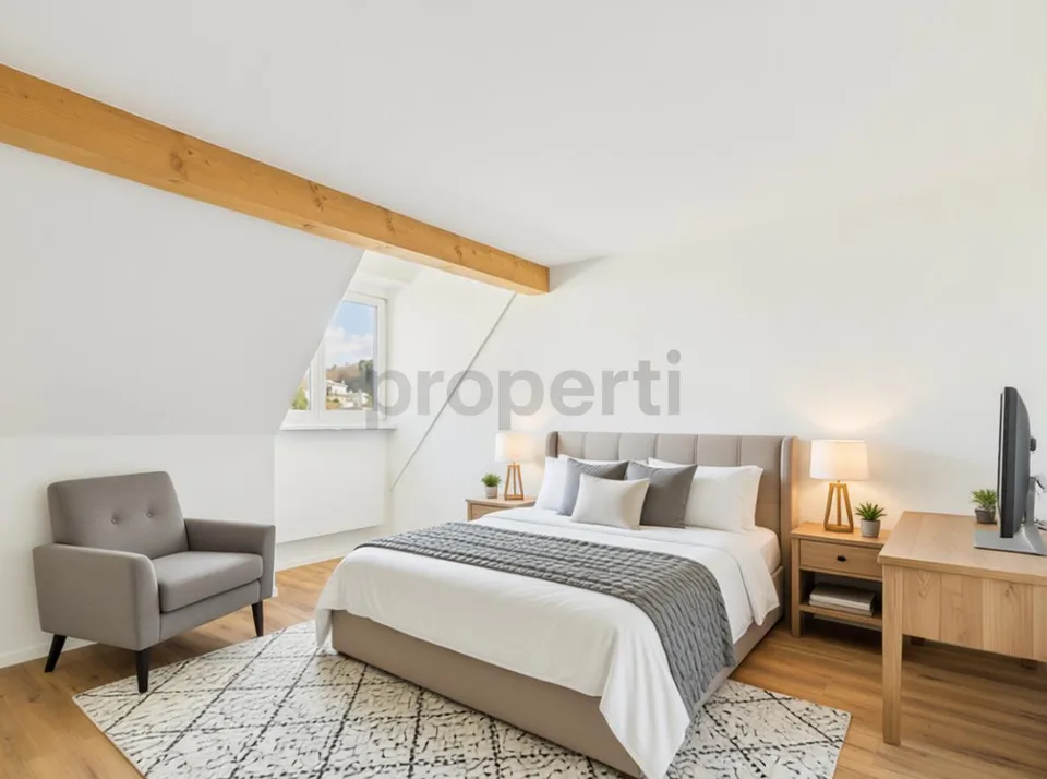 Maisonette mit Dachgeschoss-Charme, Holzbalken und viel Privatsphär... – Foto 10 von 14