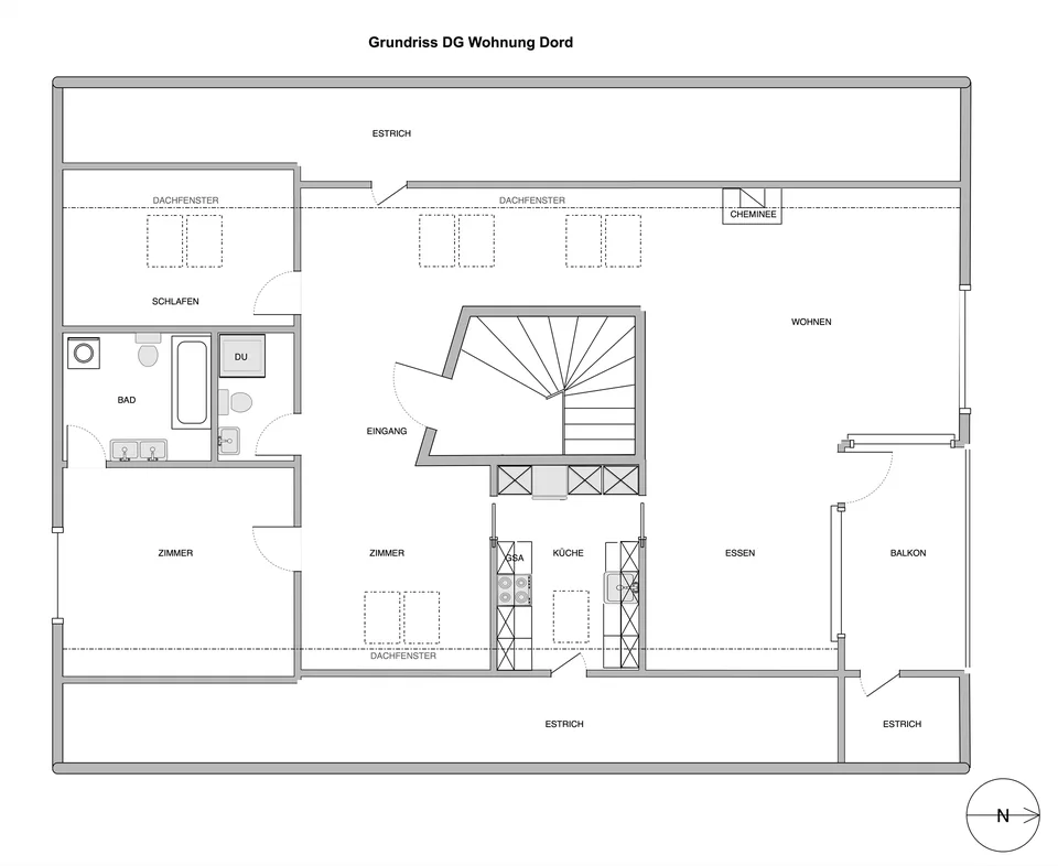 3.5 Zimmer Dachwohnung in gepflegtem MFH – photo 5 sur 13