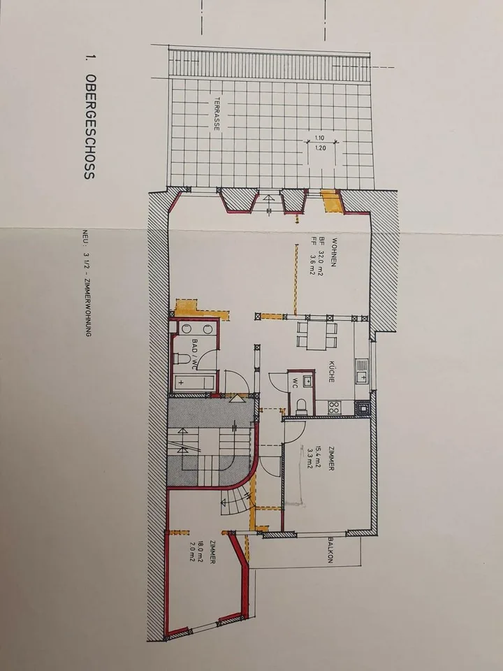 Städtliwohnung mit grosser Terrasse und wunderschönen Sichtbalken – photo 9 sur 9