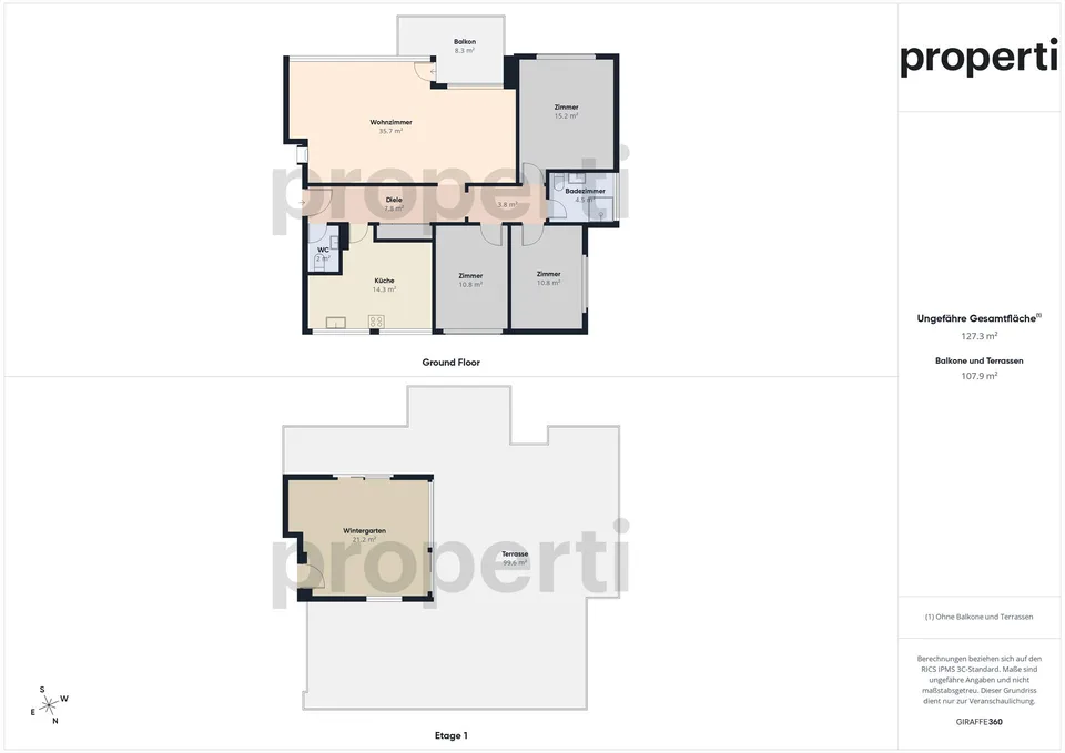 4.5/5.5 Zimmer Wohnung mit privater 120 m² Dachterrasse mit verglas... – foto 12 di 13