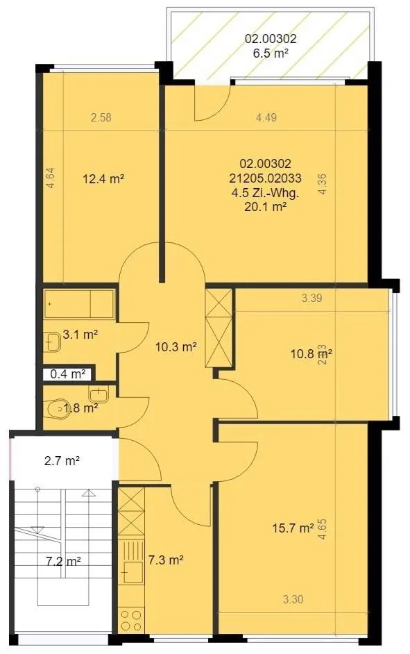 Appartamento tranquillo di 4,5 locali a 81 m2 al 1° piano – foto 12 di 12