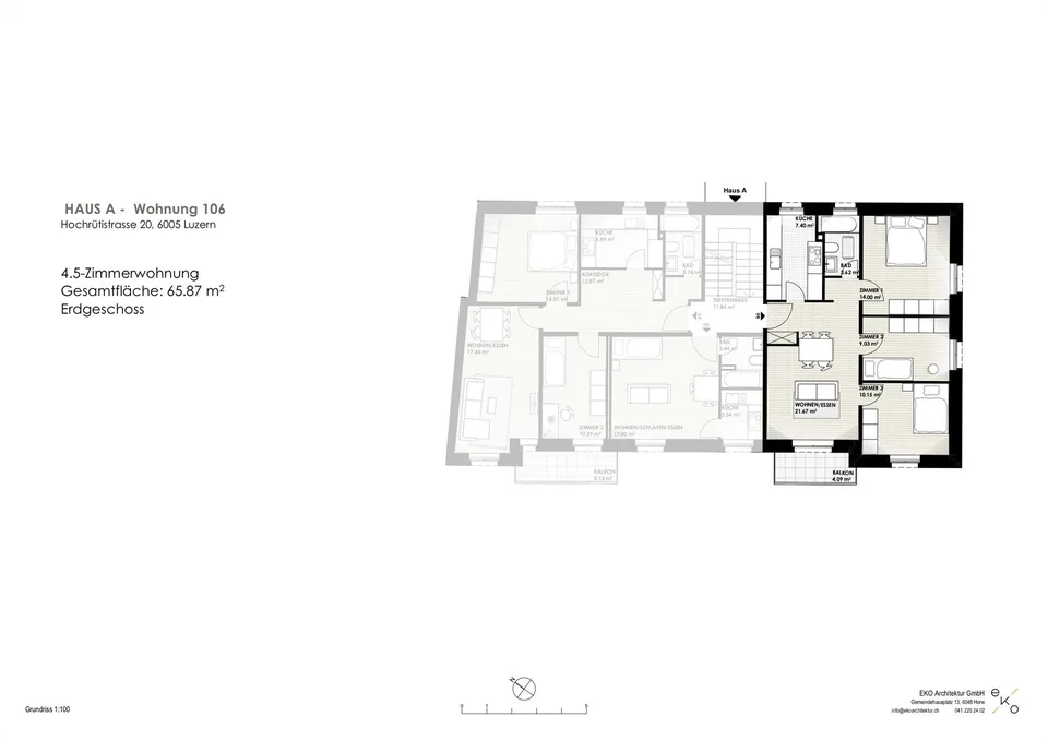 Exklusive 4.5-Zimmer-Wohnung mit Balkon, Luzern – Foto 7 von 9