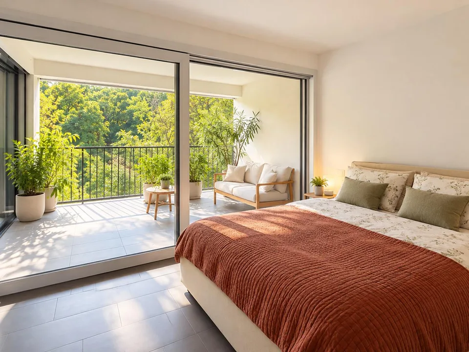 MODERNO 2.5 LOCALI CON TERRAZZA E VISTA SUL VERDE – photo 5 sur 7