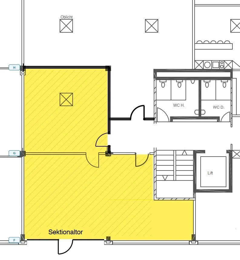 104 m² Gewerbe-/Lagerfläche mit ebenerdiger Zufahrt und Sektionaltor – Foto 2 von 3