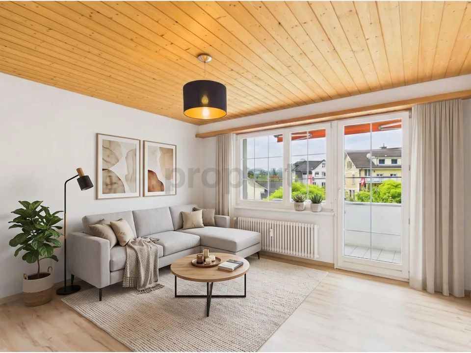 Bright 3-room apartment with dream bathroom, balcony & garage box – photo 2 of 9