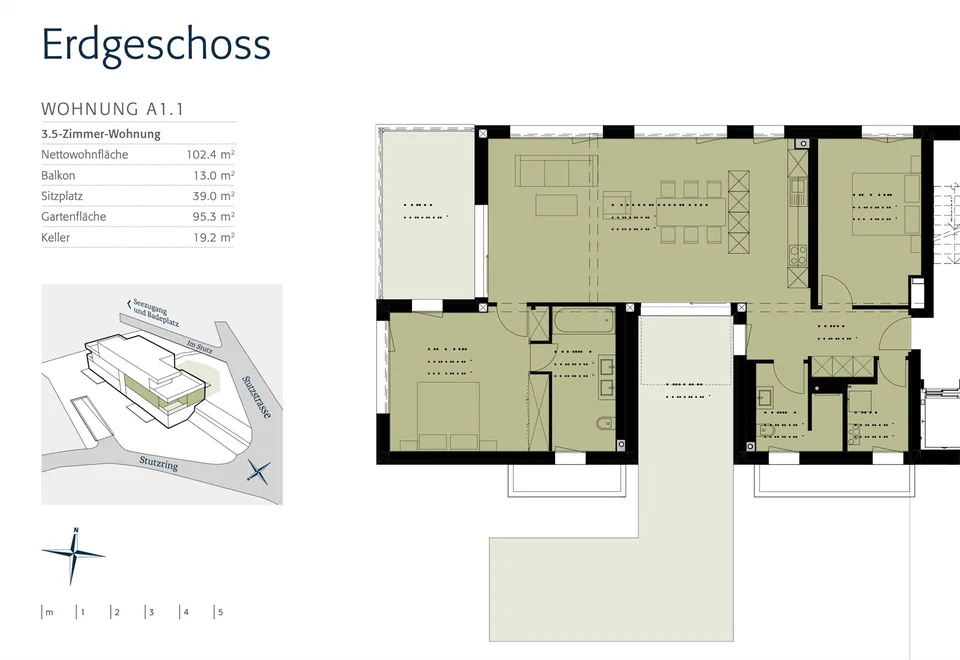 Elegante 3.5 Zimmer Wohnung an begehrter Lage – Foto 5 von 5