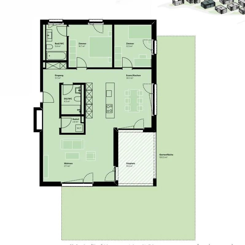 Exclusive 3.5-room garden apartment with spacious 100 m² private garden – photo 7 of 8