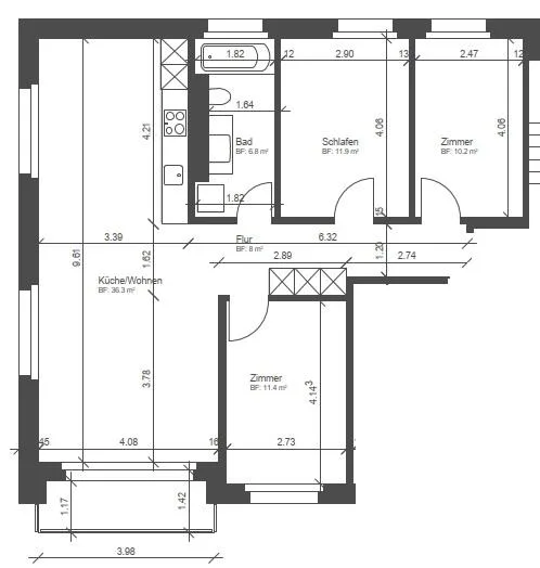 Schöne Wohnung im St.Karli-Quartier Nähe Kantonsspital – Foto 10 von 11