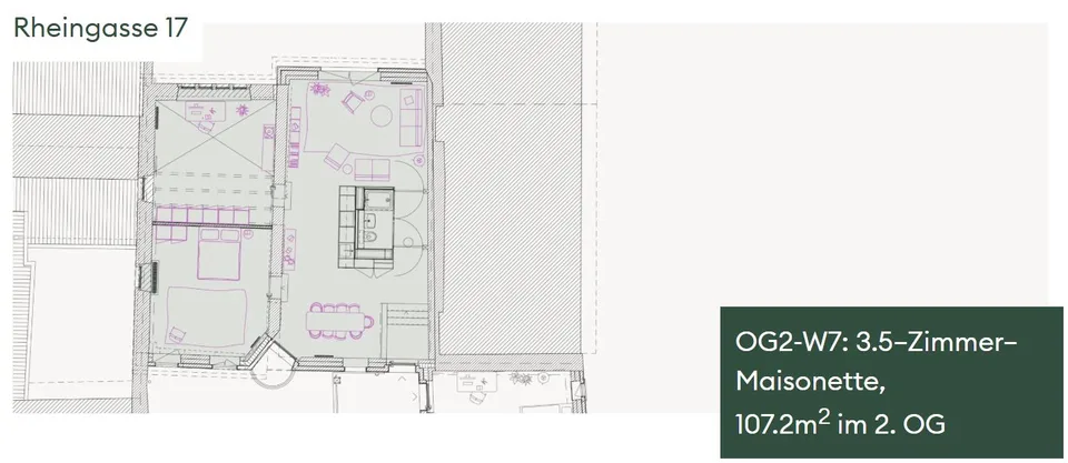 Neubau-Maisonettewohnung an der Rheingasse 17 in Basel zu vermieten – Foto 4 von 12