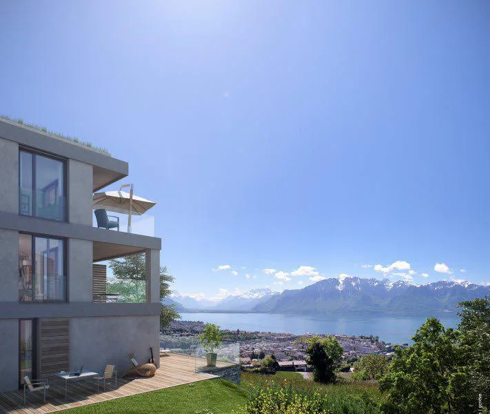 Appartement de 4.5 pièces avec vue plongeante sur le lac et les Alpes