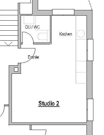 Wir vermieten in Kottwil eine helle 1-Zimmer-Wohnung
