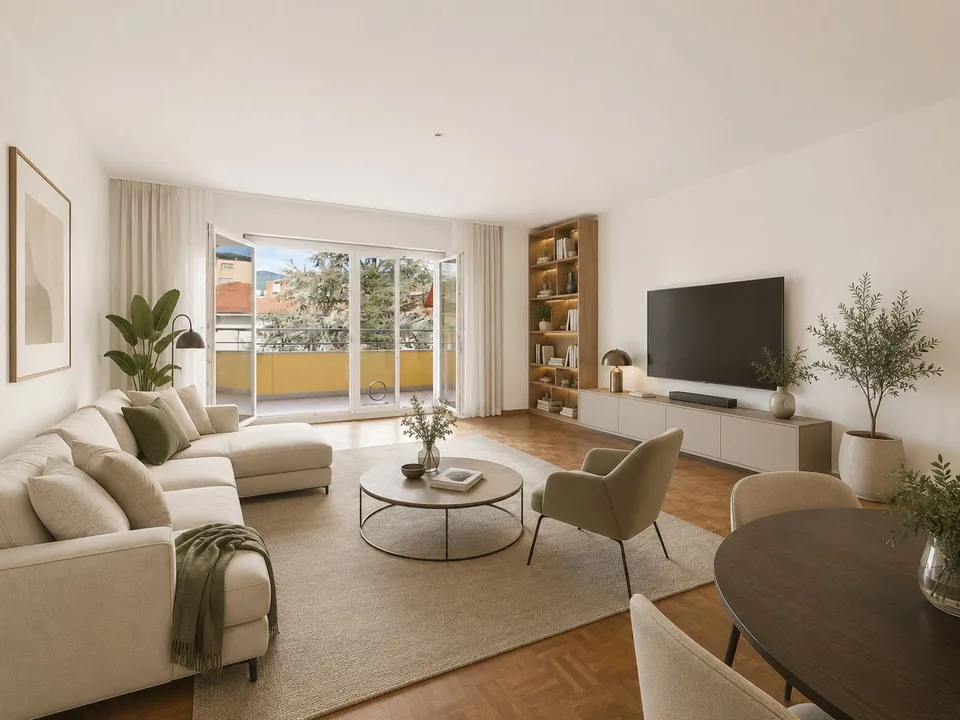 3.5 locali di ampia metratura, grande balcone soleggiato e a due passi dal Lago (residenza primaria o secondaria)