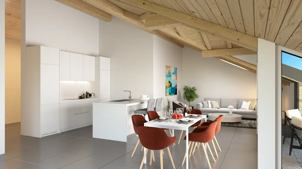 Vivere ad Amsoldingen: Appartamento nuovo moderno 4,5 locali al piano mansardato