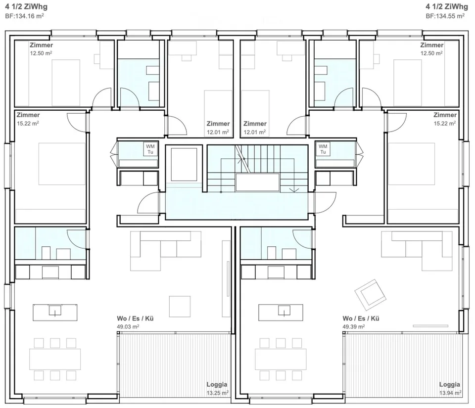 4.5-Zimmer-Neubauwohnung mit grosser Loggia und Panorama-Blick
