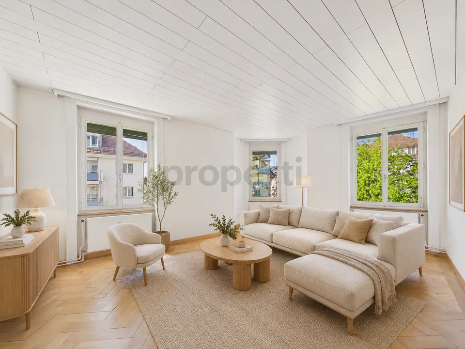 Zentral gelegene 4.5-Zimmer-Etagenwohnung mit 200 m2 grosser Terasse + 18 m2 Wintergarten in St. Gallen