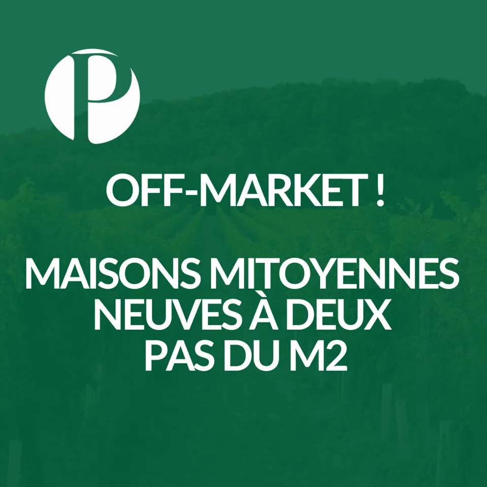 Opportunité exceptionnelle ! Maisons mitoyennes neuves à deux pas du M2
