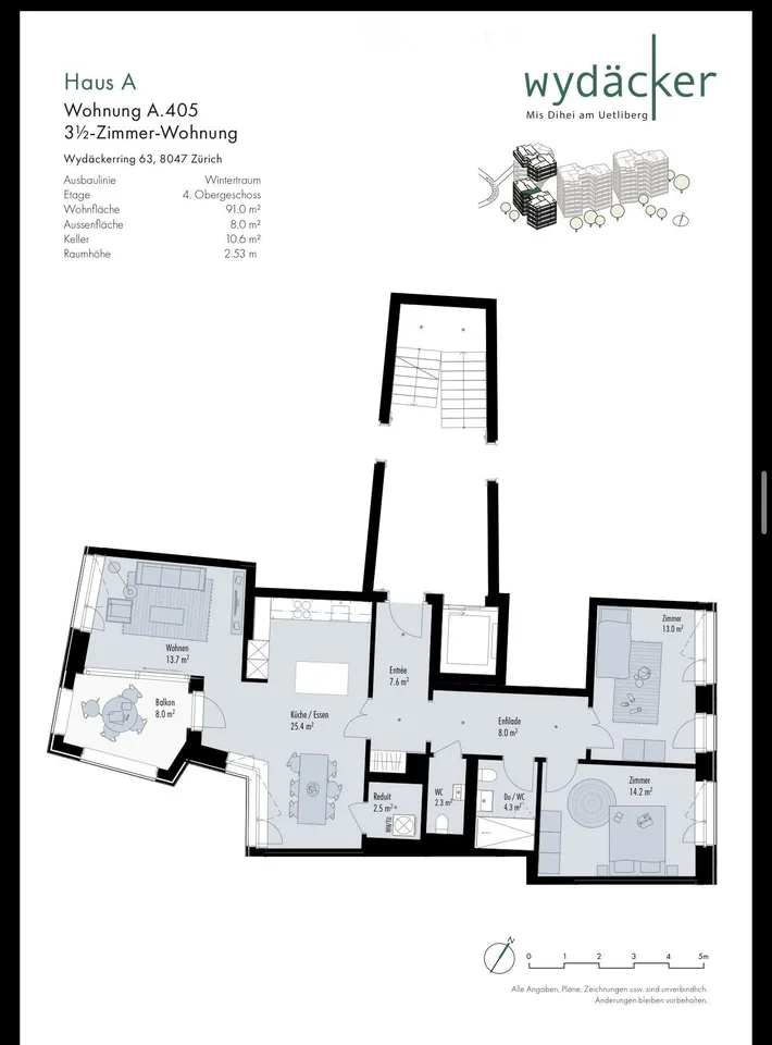 Helle und moderne 3.5-Zimmer Verfügbar 1. Oktober 2026