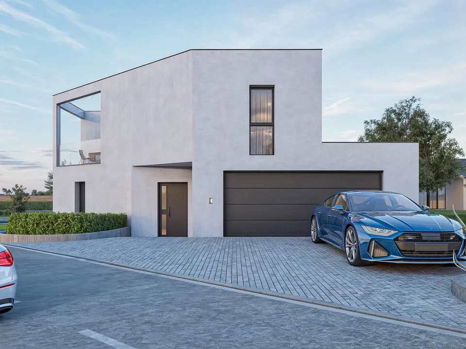 Villa avec piscine en construction à Mendrisio, dans la frazione verdoyante de Salorino