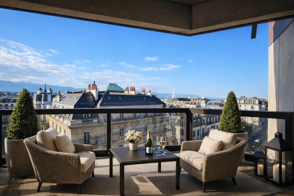Außergewöhnliche Wohnung in Champel mit Panoramablick auf Genf