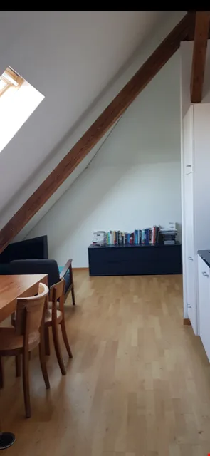 From 1.10. - Great view from the 2.0 room attic apartment into the neighborhood/green