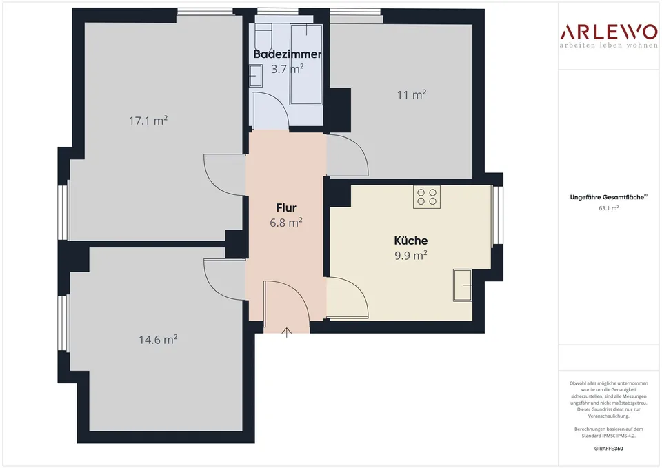 Freie Altbauwohnung (3 Zimmer) an der Reuss & neben Kantonsspital Luzern