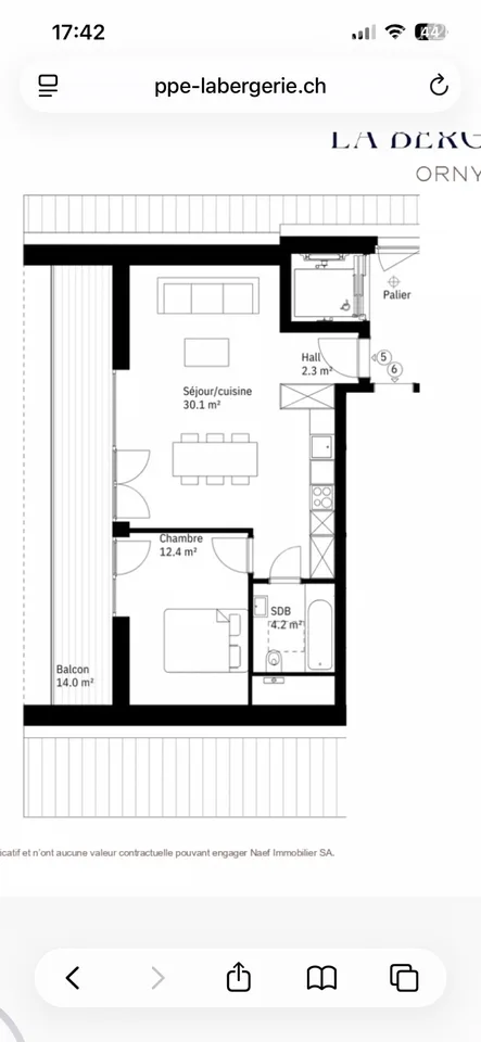 Appartement 2,5 pièces avec place de parc