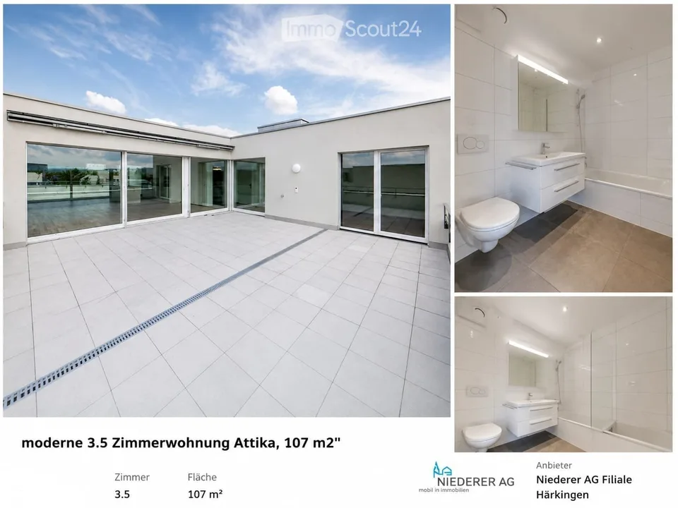 Traumhafte Attikawohnung mit zwei grosszügigen Terrassen und Burgsicht