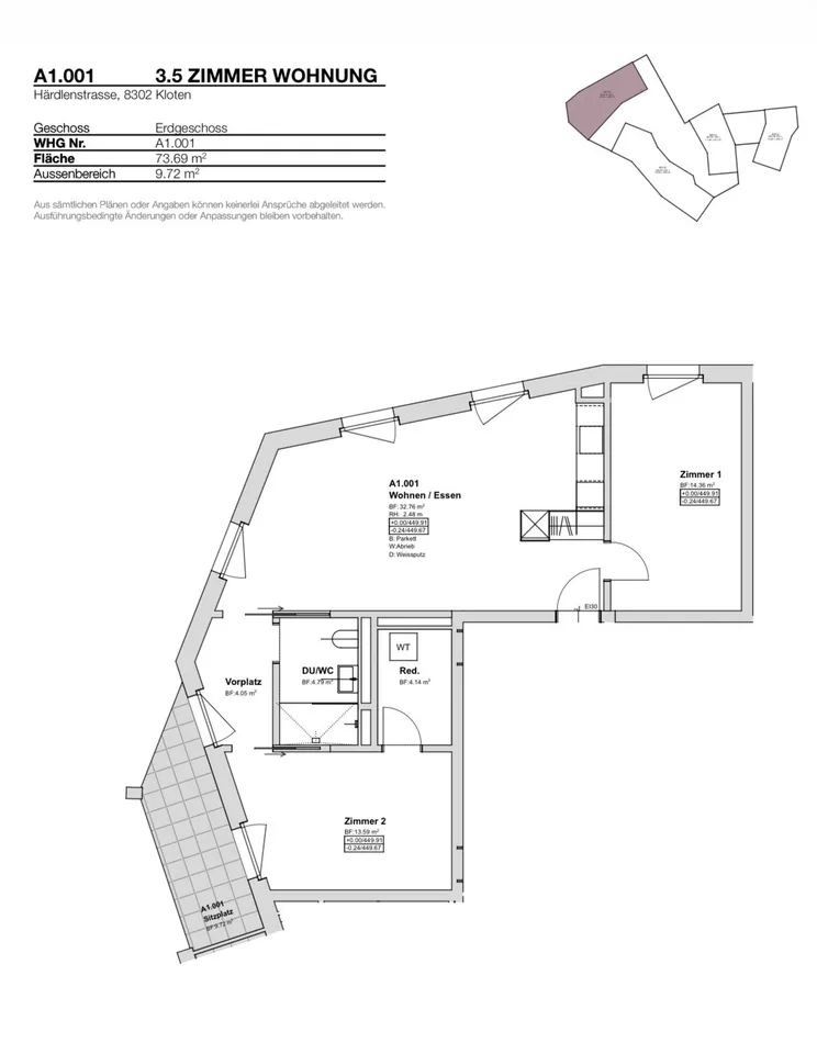 Appartement moderne 3.5 pièces à Kloten