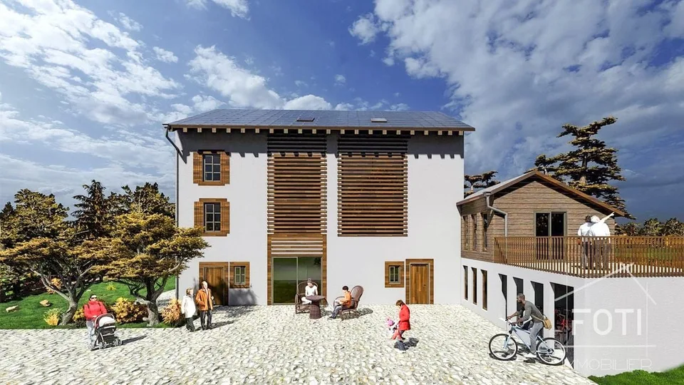 Appartement de 4 pièces avec terrasse et jardin.